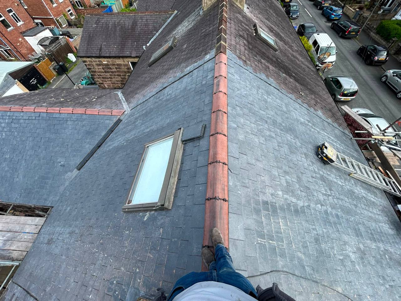 Freshly laid flat rubber roof